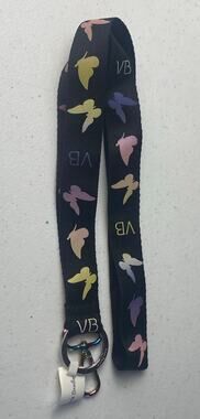 Vera Bradley Black Itsy Ditsy Creatures Lanyard Butterflies Colorful NWT